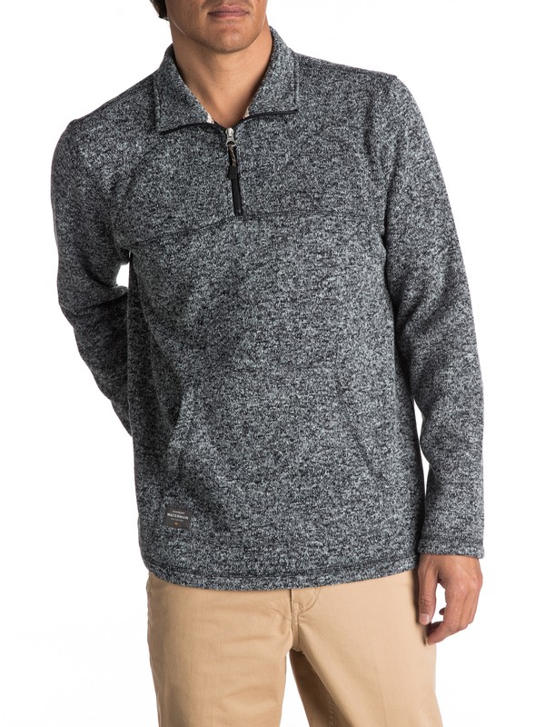 quiksilver, Waterman Mormont 3/4 Zip Sweatshirt, BLACK (kvj0) 0 Waterman Mormont 3/4 Zip Sweatshirt Black EQMFT03003 Quiksilver