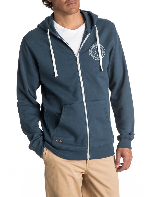 quiksilver, Waterman Ring The Bell Zip-Up Hoodie, MAJOR BLUE (bsm0) 0 Waterman Ring The Bell Zip-Up Hoodie Blue EQMFT03008 Quiksilver