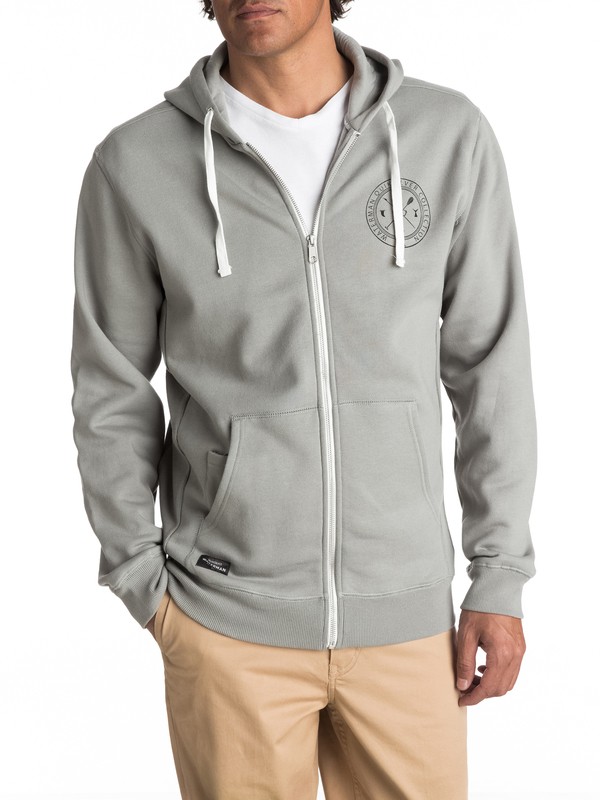 quiksilver, Waterman Ring The Bell Zip-Up Hoodie, GREY (slr0) 0 Waterman Ring The Bell Zip-Up Hoodie Grey EQMFT03008 Quiksilver