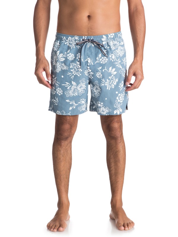 quiksilver, Waterman Om Floral Volley Boardshorts, BLUE SHADOW (bkq0) 0 Waterman Om Floral Volley Boardshorts Blue EQMJV03027 Quiksilver