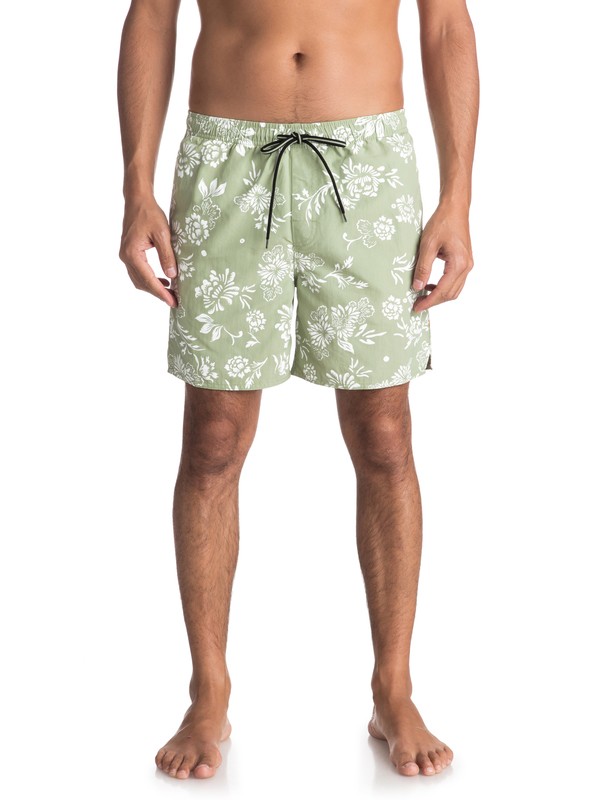 quiksilver, Waterman Om Floral Volley Boardshorts, RESEDA (gfy0) 0 Waterman Om Floral Volley Boardshorts Green EQMJV03027 Quiksilver