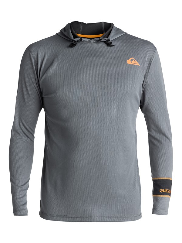 quiksilver, Waterman Hooked HD Long Sleeve Hooded Rashguard, QUIET SHADE (kze0) 0 Waterman Hooked HD Long Sleeve Hooded Rashguard Black EQMWR03022 Quiksilver