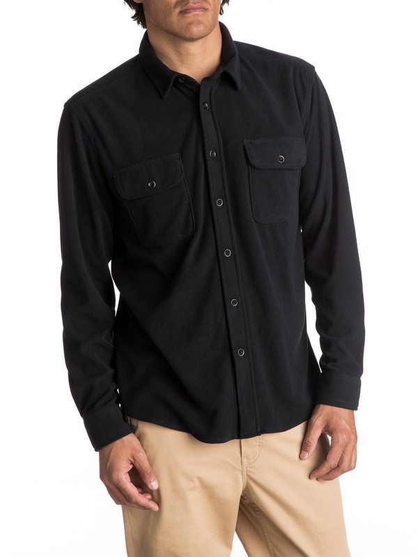 quiksilver, Waterman River Wild Long Sleeve Fleece Shirt, BLACK (kvj0) 0 Waterman River Wild Long Sleeve Fleece Shirt Black EQMWT03031 Quiksilver