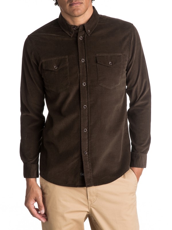 quiksilver, Waterman Bells Point Corduroy Long Sleeve Shirt, CHOCOLATE (ctk0) 0 Waterman Bells Point Corduroy Long Sleeve Shirt Brown EQMWT03032 Quiksilver