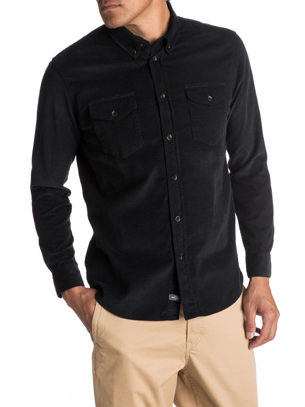 quiksilver, Waterman Bells Point Corduroy Long Sleeve Shirt, BLACK (kvj0) 0 Waterman Bells Point Corduroy Long Sleeve Shirt Black EQMWT03032 Quiksilver