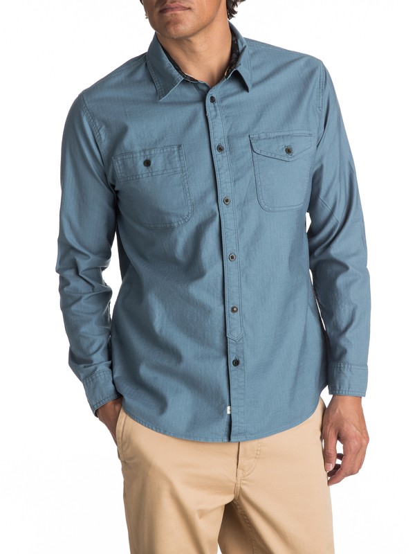 quiksilver, Waterman Tarno Long Sleeve Shirt, PROVENCIAL (blm0) 0 Waterman Tarno Long Sleeve Shirt Blue EQMWT03048 Quiksilver