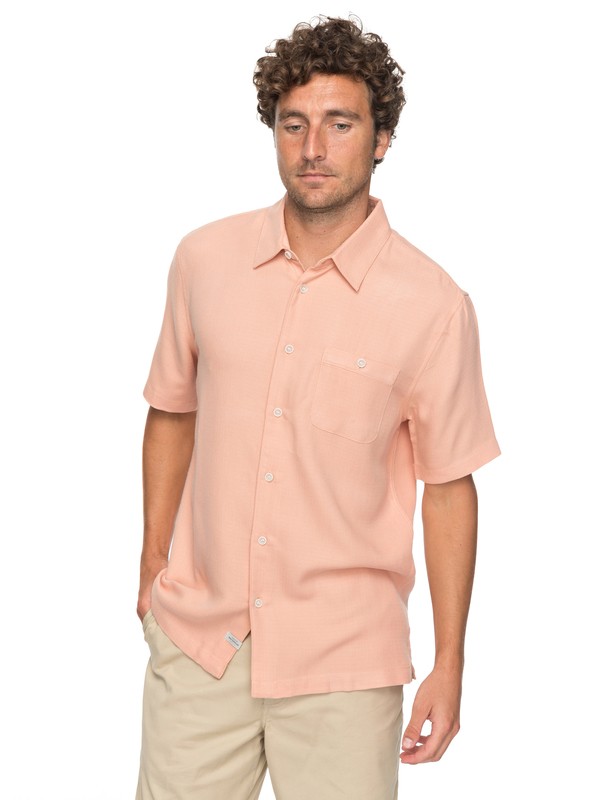 quiksilver, Waterman Avalon - Short Sleeve Shirt, DUSTY CORAL (nht0) 0 Waterman Avalon - Short Sleeve Shirt Orange EQMWT03051 Quiksilver