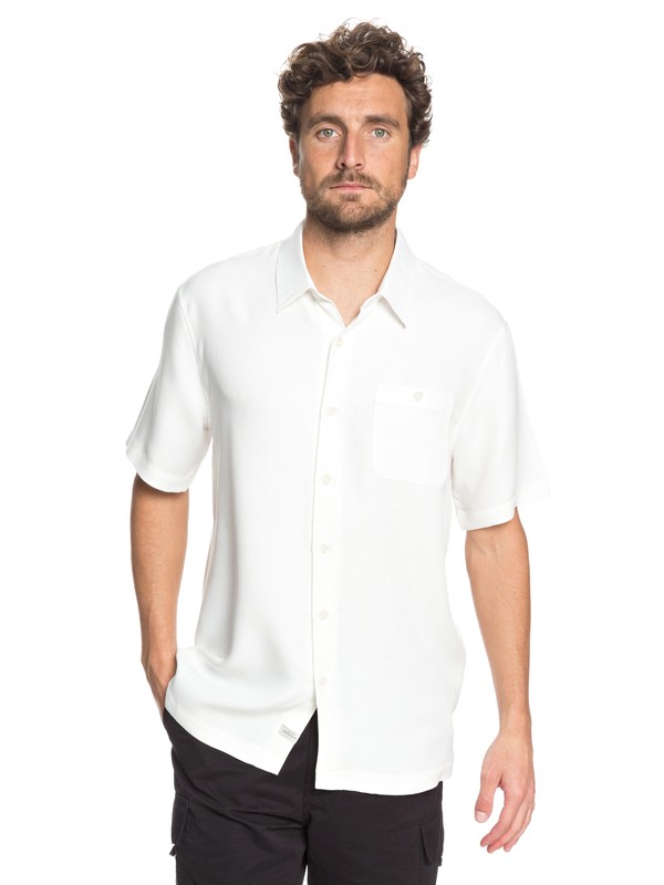 quiksilver, Waterman Avalon Short Sleeve Shirt, SNOW WHITE (wbk0) 0 Waterman Avalon Short Sleeve Shirt White EQMWT03051 Quiksilver