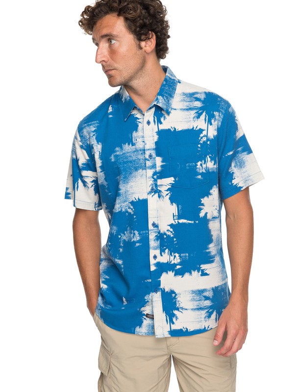 quiksilver, Waterman Paokalani Palms - Chemise technique manches courtes, DEEP WATER (bpd0) 0 Waterman Paokalani Palms - Chemise technique manches courtes Bleu EQMWT03130 Quiksilver