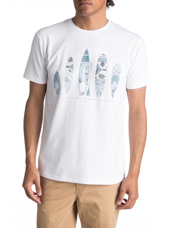 quiksilver, Waterman Agram - T Shirt col rond, WHITE (wbb0) 0 Waterman Agram - T Shirt col rond Blanc EQMZT03019 Quiksilver