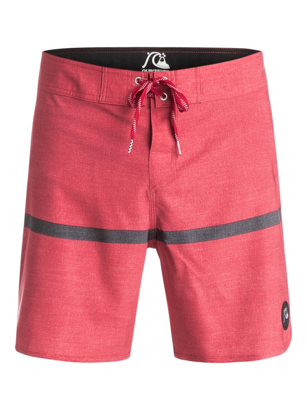 quiksilver, Stripe Scallop 18" - Boardshort, STRIPE SCALLOP AMERICAN BEAUTY (rpy3) 0 Stripe Scallop 18" - Boardshort Rouge EQYBS03275 Quiksilver