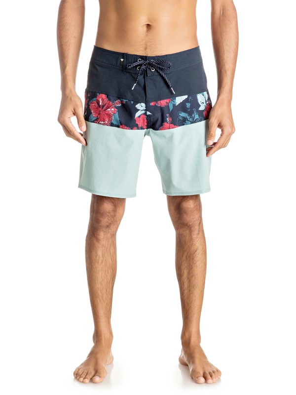 quiksilver, Panel Blocked Vee 19" - Boardshort, STONE BLUE (bhy6) 0 Panel Blocked Vee 19" - Boardshort EQYBS03632 Quiksilver
