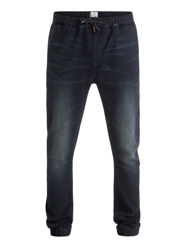 Fonic Dark Blue - Slim Fit Denim Joggers EQYDP03229 0 Fonic Dark Blue - Pantalon Molleton Effet Denim Coupe Slim EQYDP03229 Quiksilver