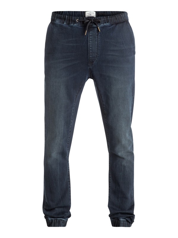 quiksilver, Fonic Blue Black - Pantalon de jogging en denim coupe slim, BLUE BLACK (byjw) 0 Fonic Blue Black - Pantalon de jogging en denim coupe slim Bleu EQYDP03296 Quiksilver