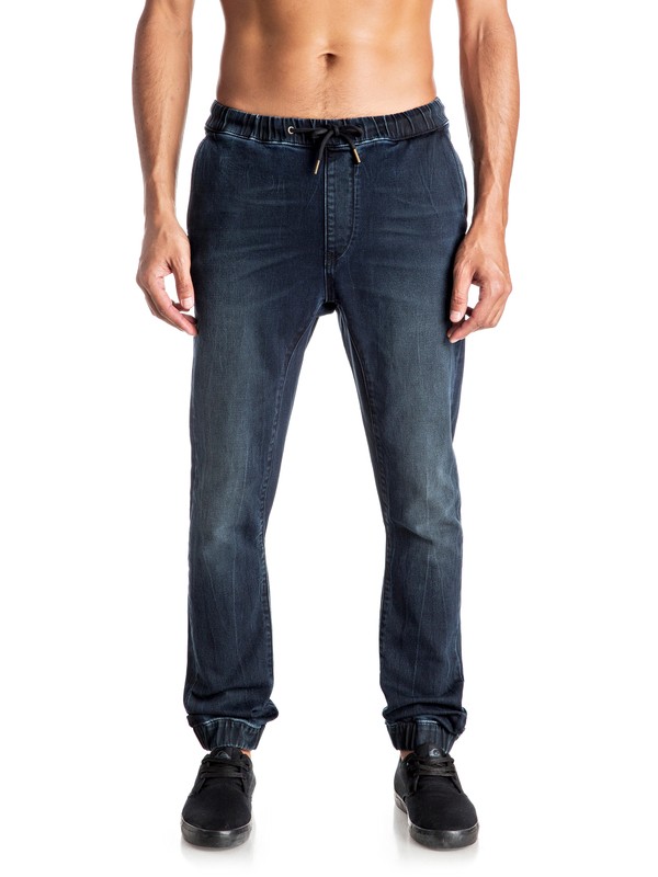 quiksilver, Fonic Blue Black - Pantalón De Chandal Vaquero Corte Pitillo, BLUE BLACK (byjw) 0 Fonic Blue Black - Pantalón De Chandal Vaquero Corte Pitillo EQYDP03296 Quiksilver