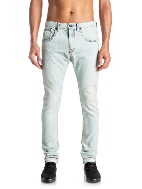 quiksilver, Low Bridge Bleached - Vaqueros pitillo, BLEACHED SURF (bejw) 0 Low Bridge Bleached - Vaqueros pitillo Azul EQYDP03306 Quiksilver
