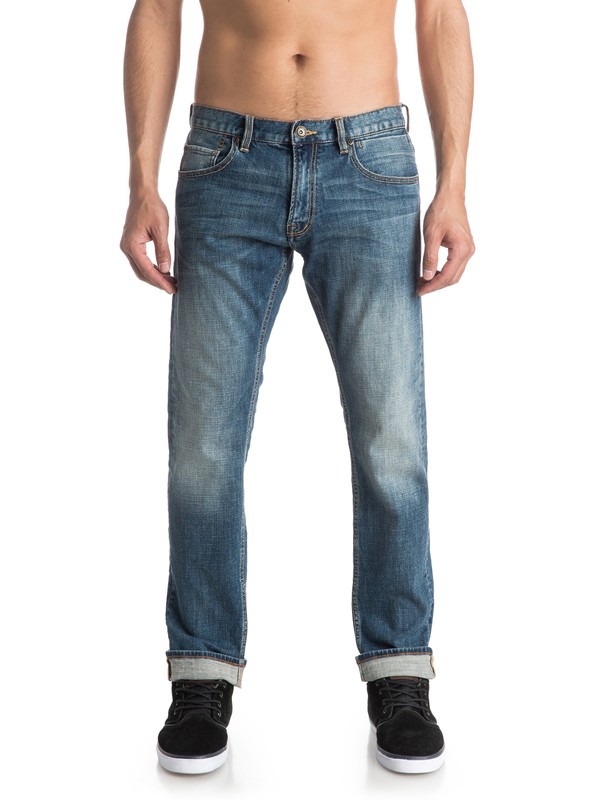 quiksilver, Прямые джинсы Revolver Medium Blue, MEDIUM BLUE (bygw) 0 Прямые джинсы Revolver Medium Blue EQYDP03318 Quiksilver