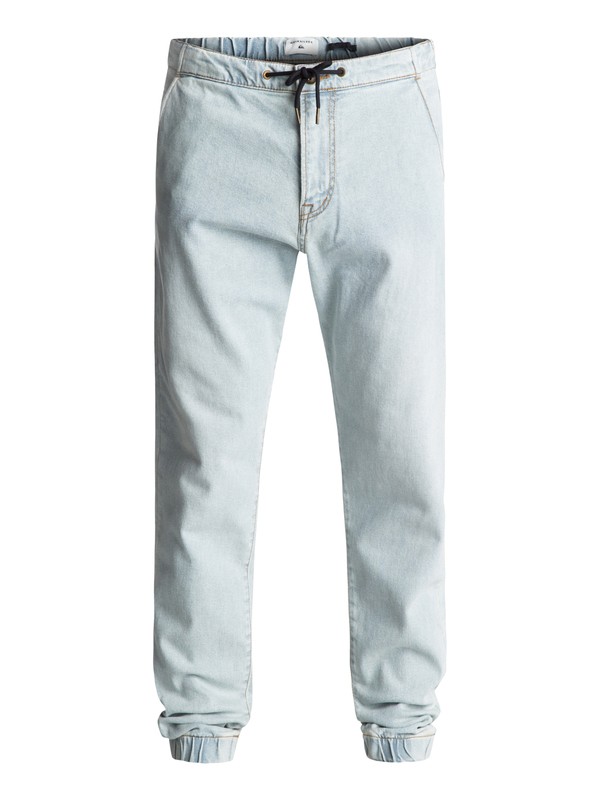 quiksilver, Bradfonic Bleached - Pantalon de jogging en denim, BLEACHED SURF (bejw) 0 Bradfonic Bleached - Pantalon de jogging en denim Bleu EQYDP03323 Quiksilver