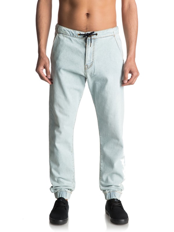 quiksilver, Bradfonic Bleached - Pantalón De Chandal Vaquero, BLEACHED SURF (bejw) 0 Bradfonic Bleached - Pantalón De Chandal Vaquero Azul EQYDP03323 Quiksilver