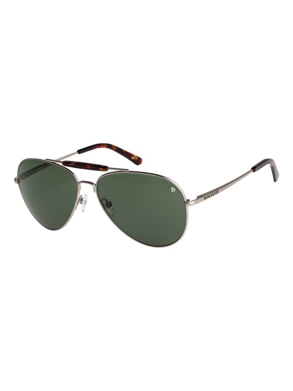 quiksilver, Barrett Premium - Lunettes de soleil, MATTE SILVER/GLASS PLZ GREEN (xssg) 0 Barrett Premium - Lunettes de soleil Gris EQYEY03036 Quiksilver
