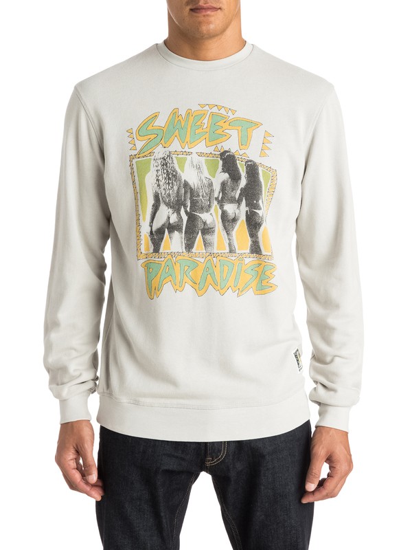 quiksilver, Paradise Crew - Sweatshirt, HIGHRISE (sgr0) 0 Paradise Crew - Sweatshirt Gris EQYFT03273 Quiksilver