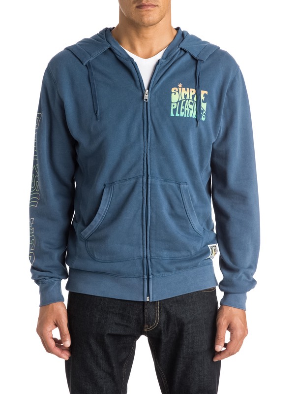 quiksilver, Simple Pleasures Zip-Up Hoodie, DARK DENIM (brq0) 0 Simple Pleasures Zip-Up Hoodie EQYFT03275 Quiksilver