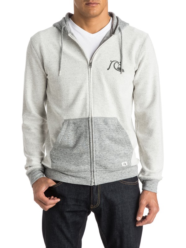 quiksilver, Storm Reverse Zip-Up Hoodie, MEDIUM GREY HEATHER (kpwh) 0 Storm Reverse Zip-Up Hoodie EQYFT03284 Quiksilver