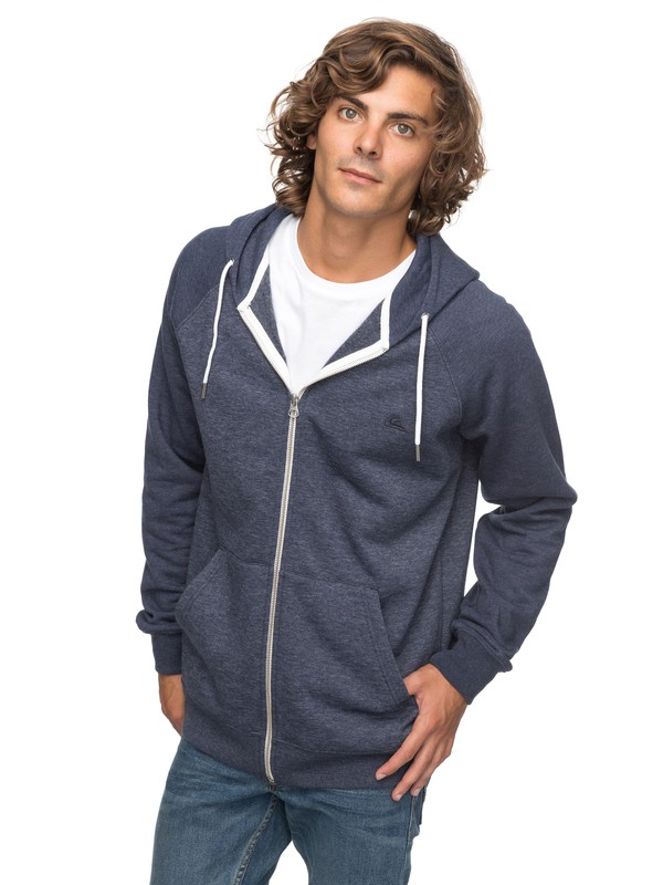 quiksilver, Everyday Zip-Up Hoodie, NAVY BLAZER HEATHER (byj1) 0 Everyday Zip-Up Hoodie Blue EQYFT03429 Quiksilver