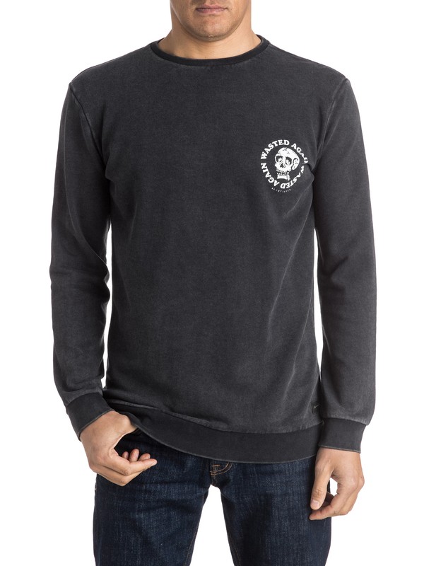 quiksilver, Wasting Time Sweatshirt, BLACK (kvj0) 0 Wasting Time Sweatshirt EQYFT03446 Quiksilver