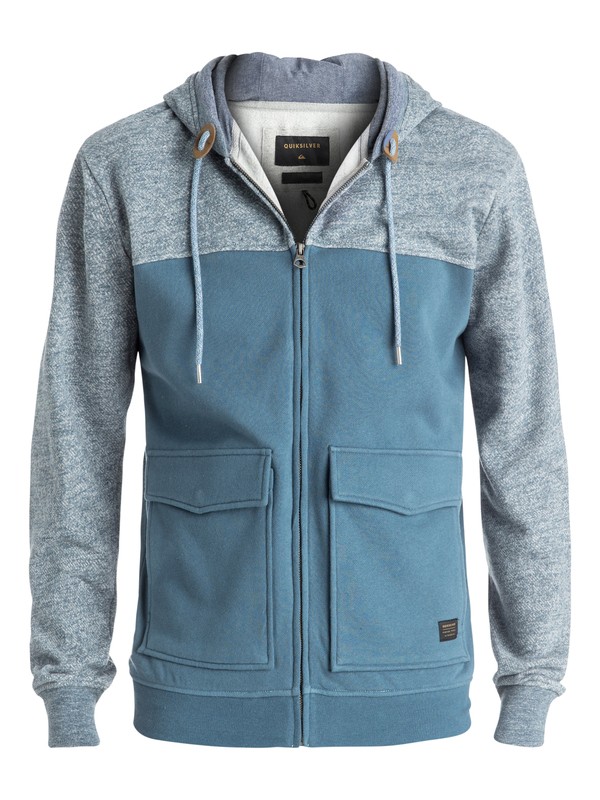 quiksilver, Civil Aire - Sweat à capuche zippé, INDIAN TEAL HEATHER (bqkh) 0 Civil Aire - Sweat à capuche zippé Bleu EQYFT03542 Quiksilver