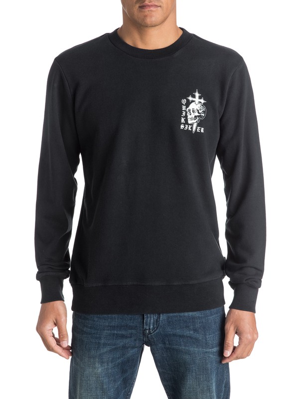 quiksilver, Skull Cross - Sweat, BLACK (kvj0) 0 Skull Cross - Sweat EQYFT03576 Quiksilver