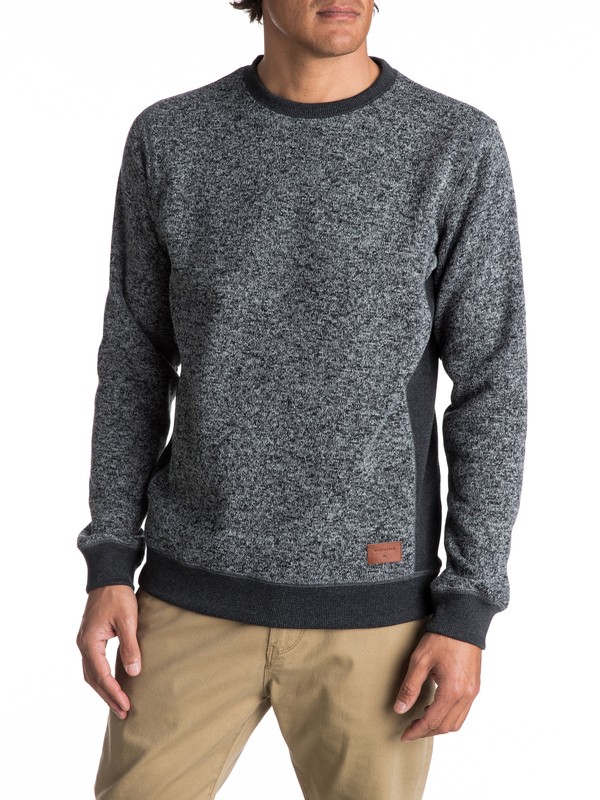 quiksilver, Keller - Polar Fleece Sweatshirt, DARK GREY HEATHER (ktfh) 0 Keller - Polar Fleece Sweatshirt Black EQYFT03659 Quiksilver