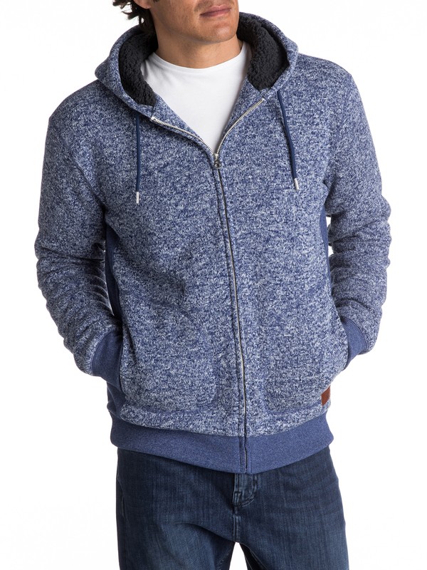 quiksilver, Keller Sherpa - Sweat à capuche zippé en polaire, MEDIEVAL BLUE HEATHER (bteh) 0 Keller Sherpa - Sweat à capuche zippé en polaire EQYFT03662 Quiksilver