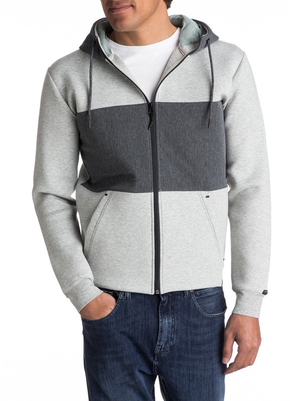 quiksilver, Highland Gaze - Sweat à capuche déperlant et zippé, LIGHT GREY HEATHER (sgrh) 0 Highland Gaze - Sweat à capuche déperlant et zippé EQYFT03670 Quiksilver