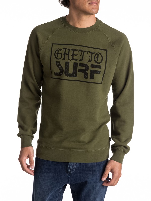 quiksilver, Ghetto Surf - Sweat, OLIVE NIGHT (crh0) 0 Ghetto Surf - Sweat EQYFT03682 Quiksilver