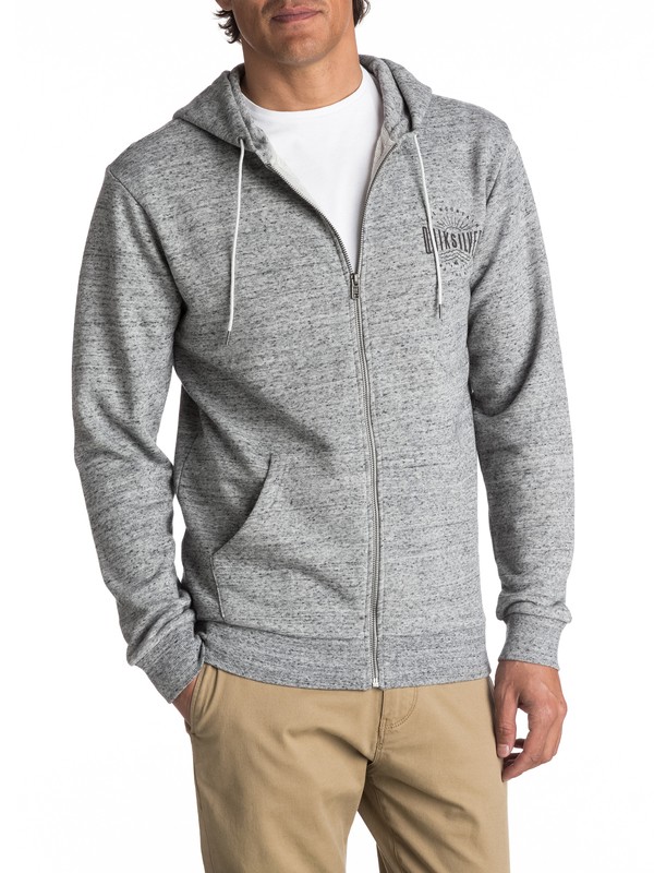 quiksilver, Jungle Forest Zip-Up Hoodie, SLEET HEATHER (szph) 0 Jungle Forest Zip-Up Hoodie Grey EQYFT03684 Quiksilver