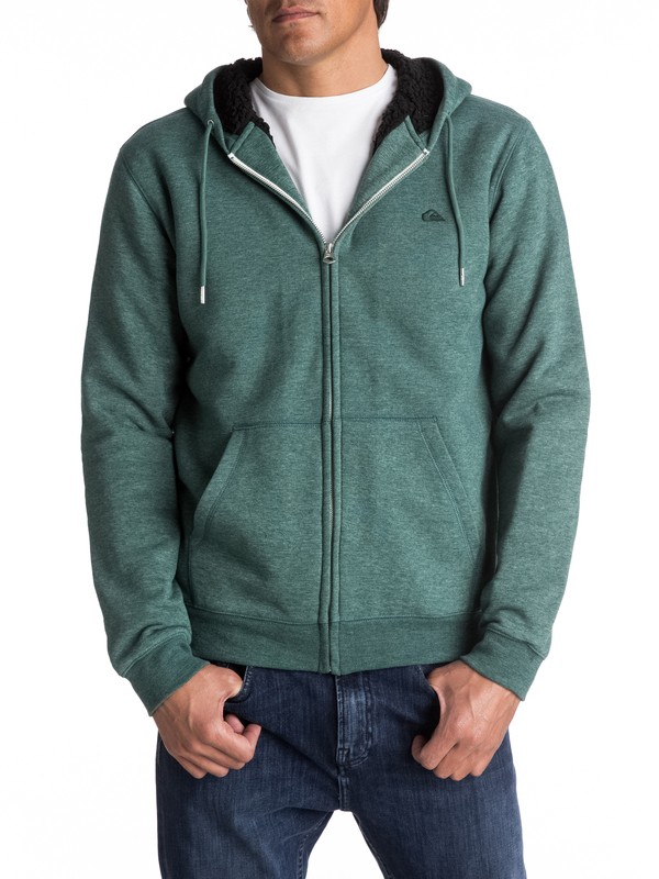 quiksilver, Everyday Sherpa Zip-Up Hoodie, SILVER PINE HEATHER (gpah) 0 Everyday Sherpa Zip-Up Hoodie EQYFT03695 Quiksilver