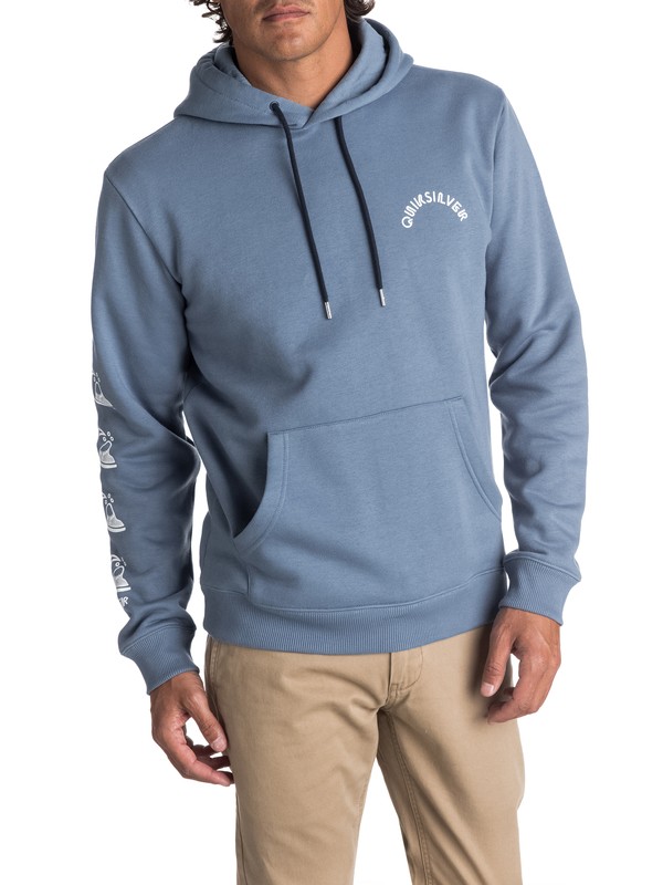 quiksilver, Men's Quik Stack Hoodie, MOONLIGHT BLUE (bmp0) 0 Men's Quik Stack Hoodie Blue EQYFT03714 Quiksilver