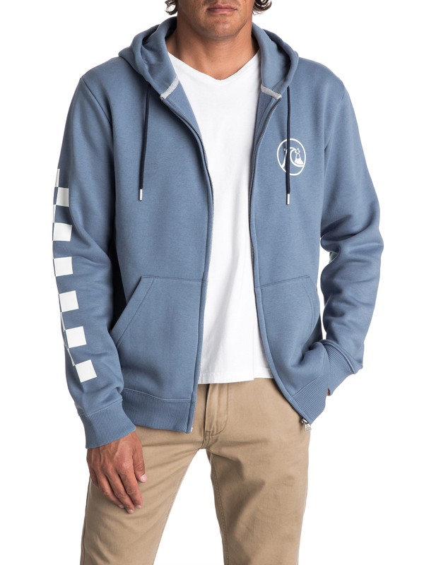 quiksilver, Men's Quik Check Zipped Hoodie, MOONLIGHT BLUE (bmp0) 0 Men's Quik Check Zipped Hoodie Blue EQYFT03715 Quiksilver