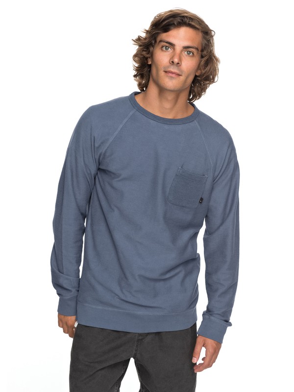quiksilver, Baao Sweatshirt, VINTAGE INDIGO (byl0) 0 Baao Sweatshirt Blue EQYFT03765 Quiksilver