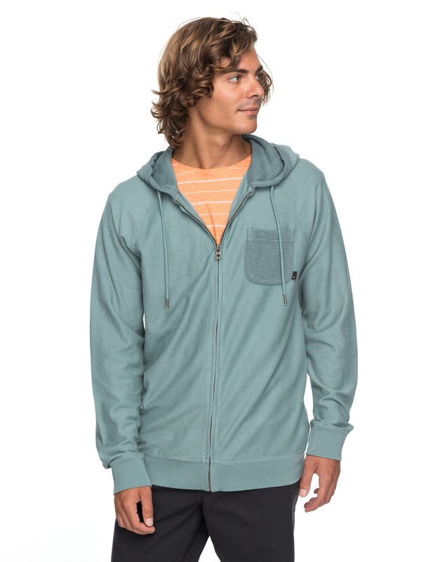 quiksilver, Baao Zip Zip-Up Hoodie, TRELLIS (bkw0) 0 Baao Zip Zip-Up Hoodie Blue EQYFT03766 Quiksilver