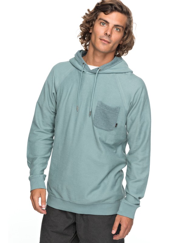 quiksilver, Baao Hooded Sweatshirt, TRELLIS (bkw0) 0 Baao Hooded Sweatshirt Blue EQYFT03767 Quiksilver