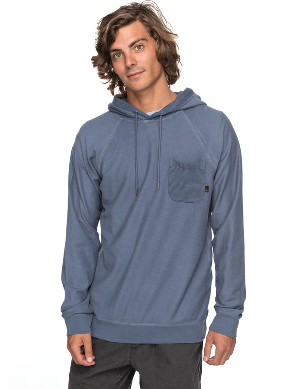 quiksilver, Baao Hooded Sweatshirt, VINTAGE INDIGO (byl0) 0 Baao Hooded Sweatshirt Blue EQYFT03767 Quiksilver