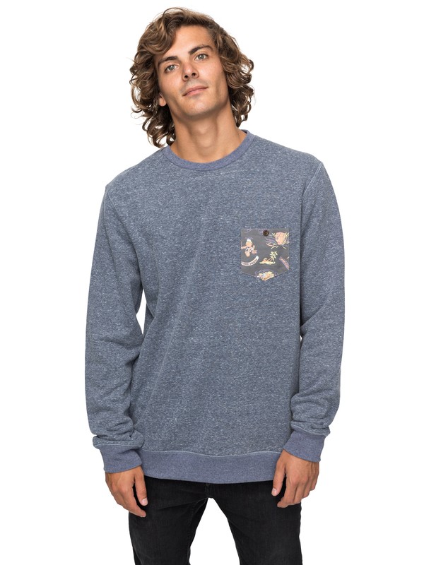 quiksilver, Buckmann - Sweatshirt, NAVY BLAZER HEATHER (byjh) 0 Buckmann - Sweatshirt Blue EQYFT03774 Quiksilver