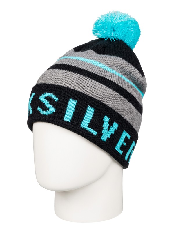 quiksilver, Summit - Bonnet à pompon, BLUE FISH (bgz0) 0 Summit - Bonnet à pompon Bleu EQYHA03029 Quiksilver