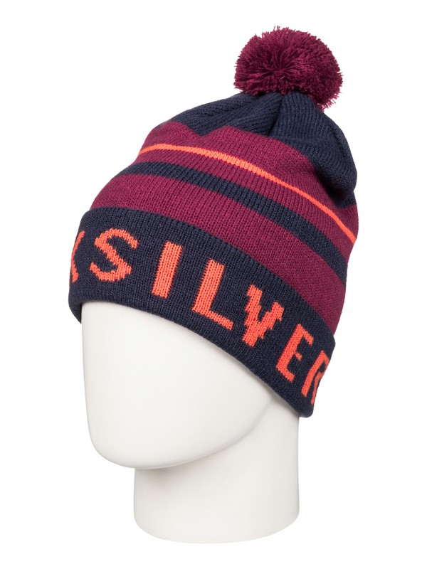 quiksilver, Summit - Bonnet à pompon, POMEGRANATE (rzg0) 0 Summit - Bonnet à pompon Rouge EQYHA03029 Quiksilver