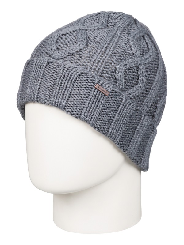 quiksilver, Merlu - Bonnet à revers, QUIET SHADE (kze0) 0 Merlu - Bonnet à revers Noir EQYHA03040 Quiksilver