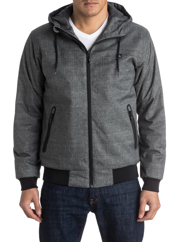 quiksilver, Brooks 5K - Wasserdichte Bomberjacke, DARK GREY HEATHER (ktfh) 0 Brooks 5K - Wasserdichte Bomberjacke Schwarz EQYJK03241 Quiksilver