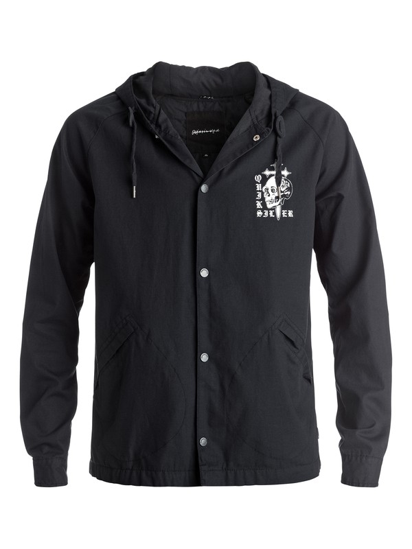 quiksilver, Hideaway Coach Baseball Coach Jacket, BLACK (kvj0) 0 Hideaway Coach Baseball Coach Jacket Black EQYJK03314 Quiksilver