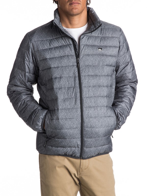 quiksilver, Scaly Full Water-Repellent Puffer Jacket, DARK GREY HEATHER SCALY (kyh6) 0 Scaly Full Water-Repellent Puffer Jacket Black EQYJK03342 Quiksilver